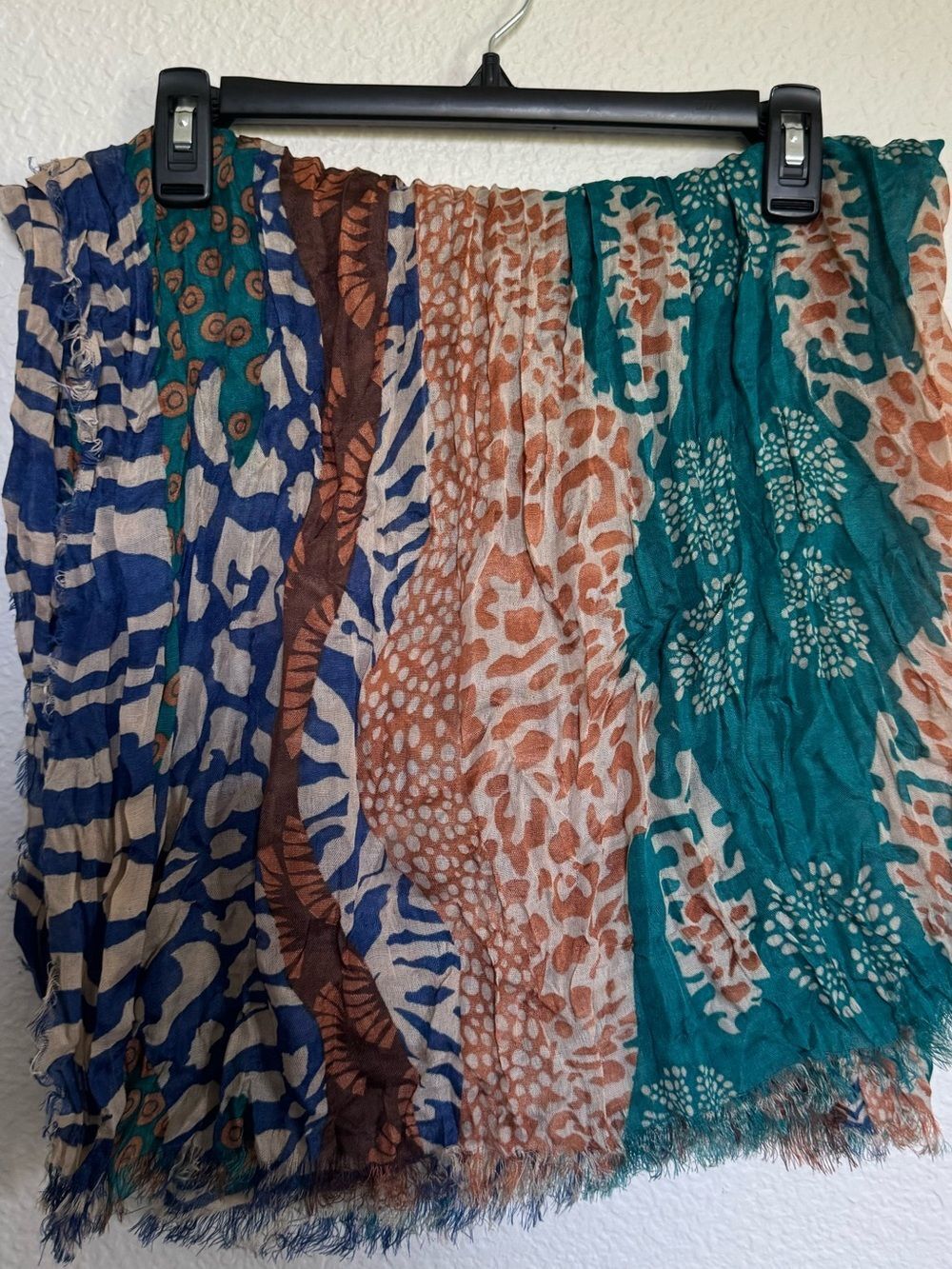 Boho Animal Print Multicolor Light Scarf Look by M